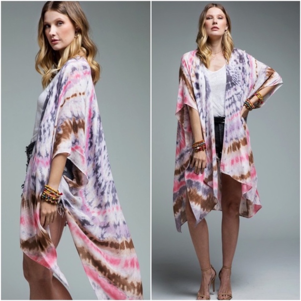 023 Bohemian Tie Dye Kimono Cover up - Picture 9 of 11